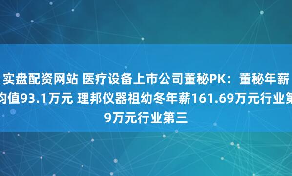 实盘配资网站 医疗设备上市公司董秘PK：董秘年薪平均值93.1万元 理邦仪器祖幼冬年薪161.69万元行业第三