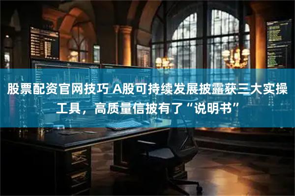 股票配资官网技巧 A股可持续发展披露获三大实操工具，高质量信披有了“说明书”